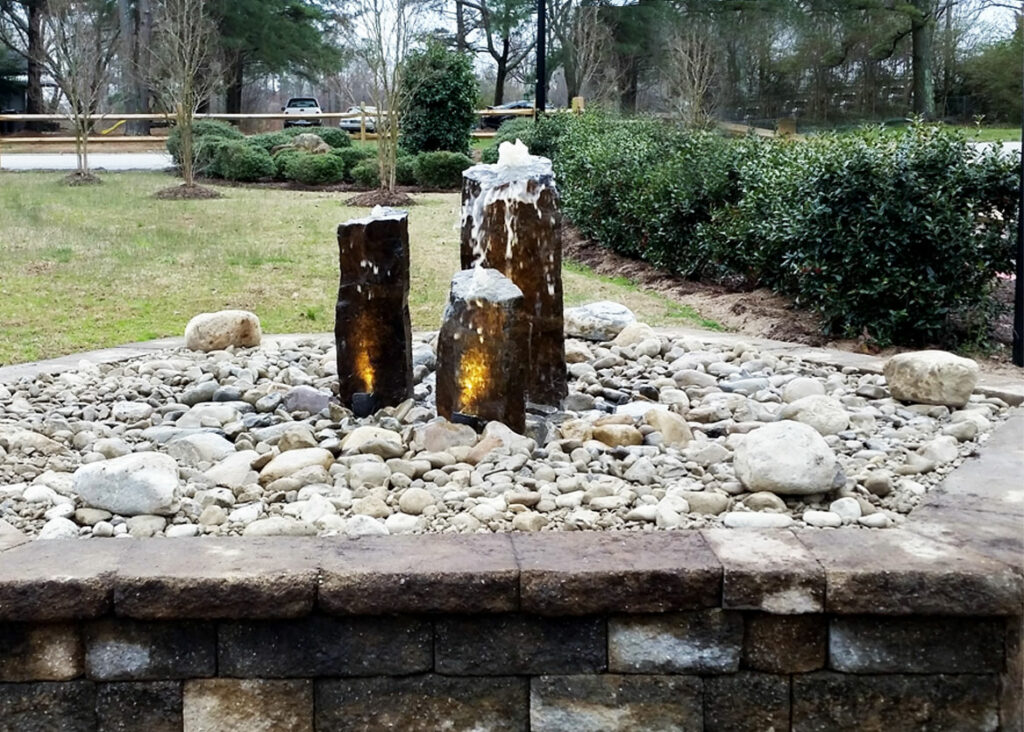 This water feature needs annual cleanout and maintenance performed to keep it running all year.